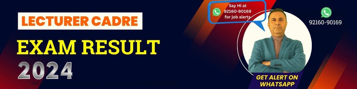 Lecturer Cadre Exam Result 2024 2